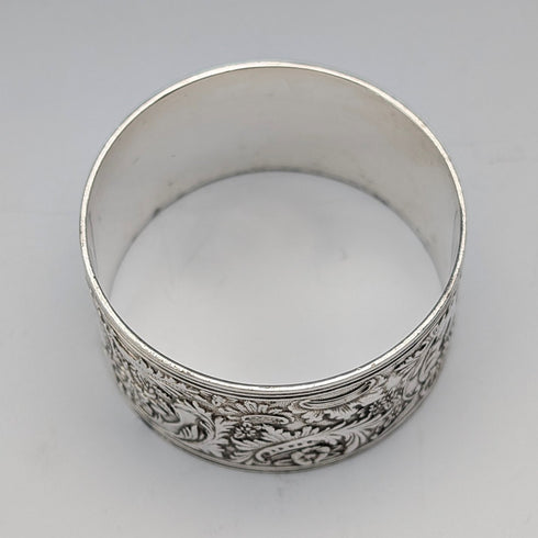 Antique British silver plate napkin rings, set of 6